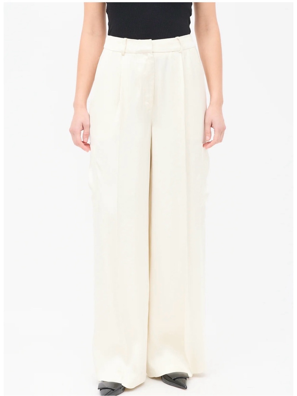 Loulou Studio Carmel Pleated Satin Cargo Pants| M
